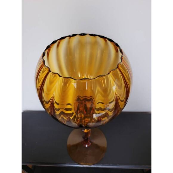 Vintage Empoli Snifter Vase, Twist Stem Onion, MCM Art Glass 13-3/4" - Picture 4 of 6